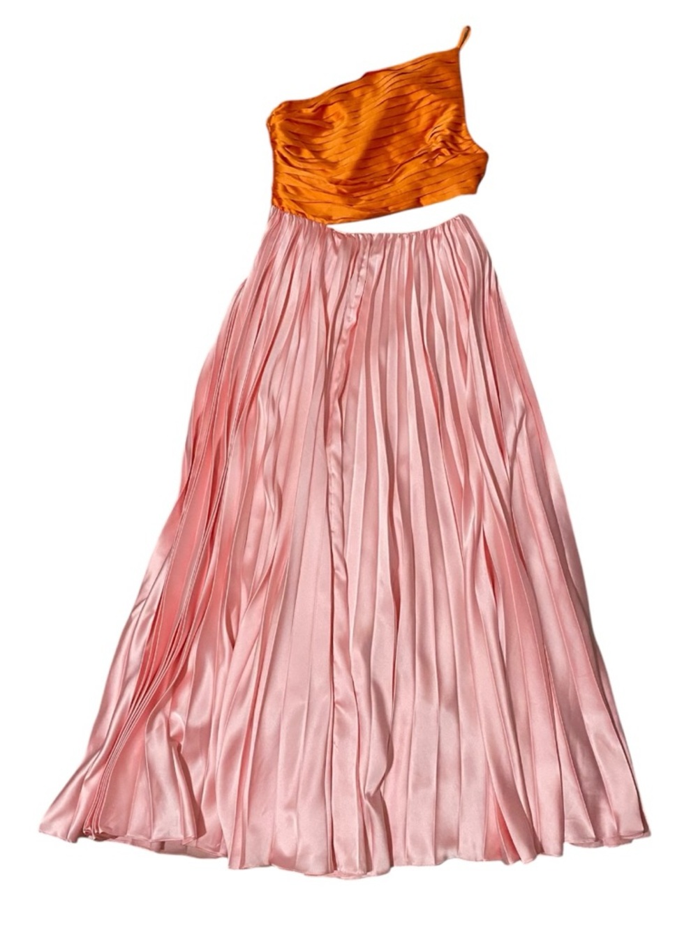 NWT AMUR Two-Tone Pleated Maxi Dress Size 4 - Picture 7 of 9